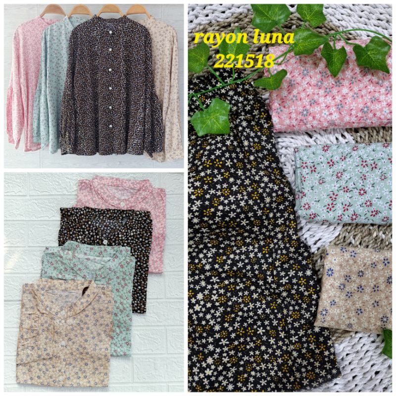 Kemeja Atasan Blouse rayon Dior Premium, Motif, ORI SB, Colletion