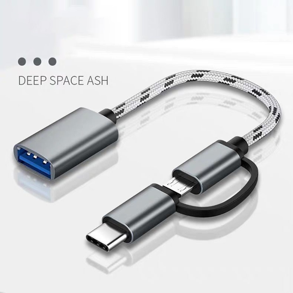 2 in 1 Kabel Adapter OTG USB Ke Micro USB Tipe-C Untuk HUAWEI