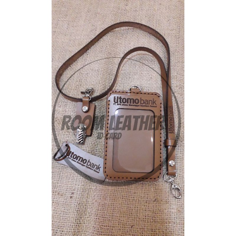 

ID Card Holder Kulit asli custom logo & nama