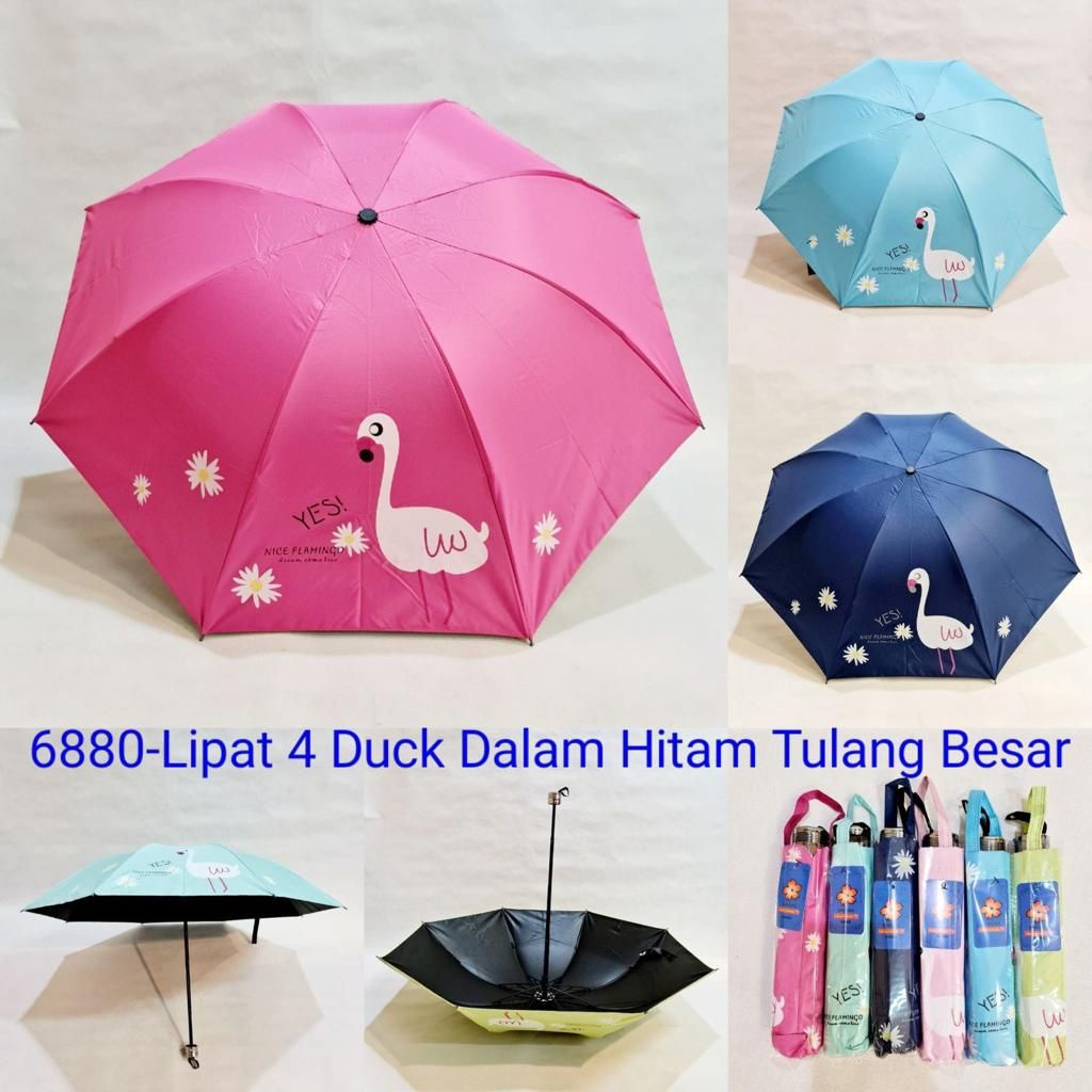 Payung lipat 4 Mini Anti UV Motif Nice Flaminggo And Spring