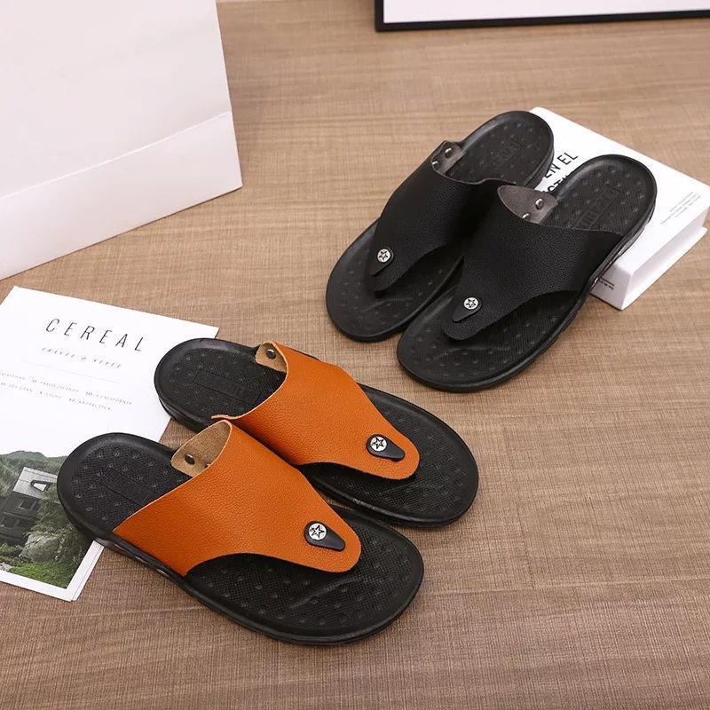 Sandal Tres Japit Pria Kulit/ Sandal Casual Terbaru/Sandal Kulit Pria