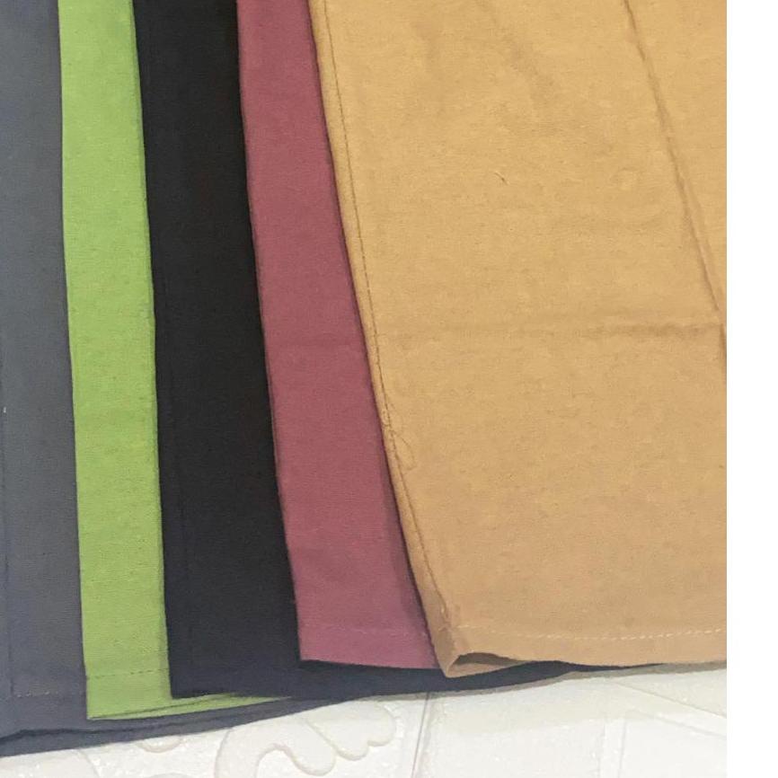 ✮ Celana Kulot Linen kancing polos Bahan linen Celana panjang wanita ♕