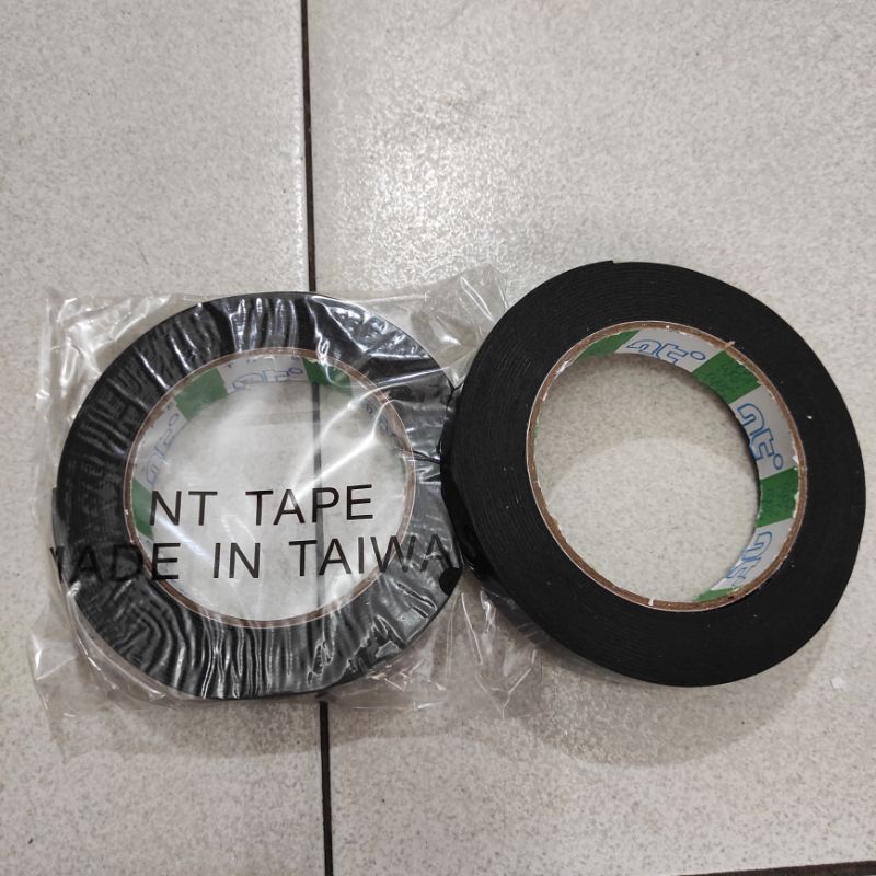 Double Tape Tebal Busa Foam Hijau Made in Taiwan / Selotip Hitam 2 Sisi / Bolak Balik