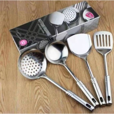 [ Cinicini ] Spatula Stainless 4 Pcs Anti Panas