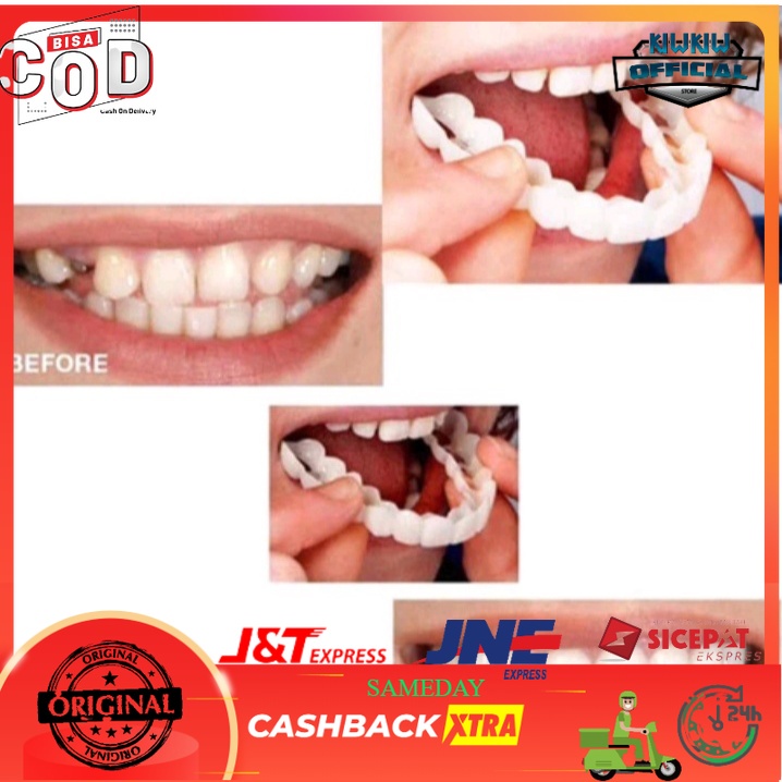 Gigi Palsu 100% Gigi Palsu Instan Atas Snap On Smile Gigi Palsu Perawatan Gigi Palsu Penutup Ompong