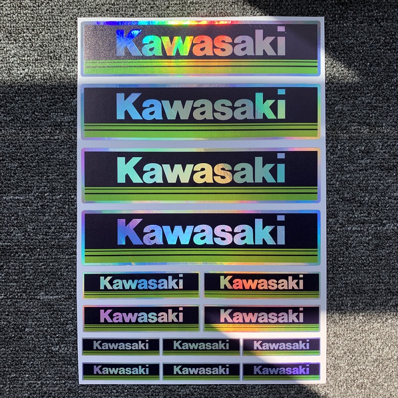 ❤READY STOCK❤ Kawasaki Reflective Sticker Laser Decal Helmet Decoration Motorcross Motorcycle Decals
