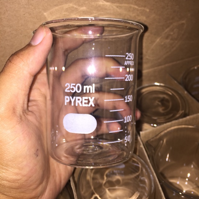 Beaker Glass Pyrex 250 ml /Beaker Glass 250 ml/Gelas Kimia 250 ml Murah dan Original