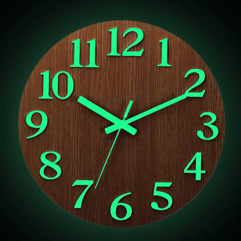 TaffHOME Jam Dinding Bulat Quartz Luminous Glow in The Dark 30CM