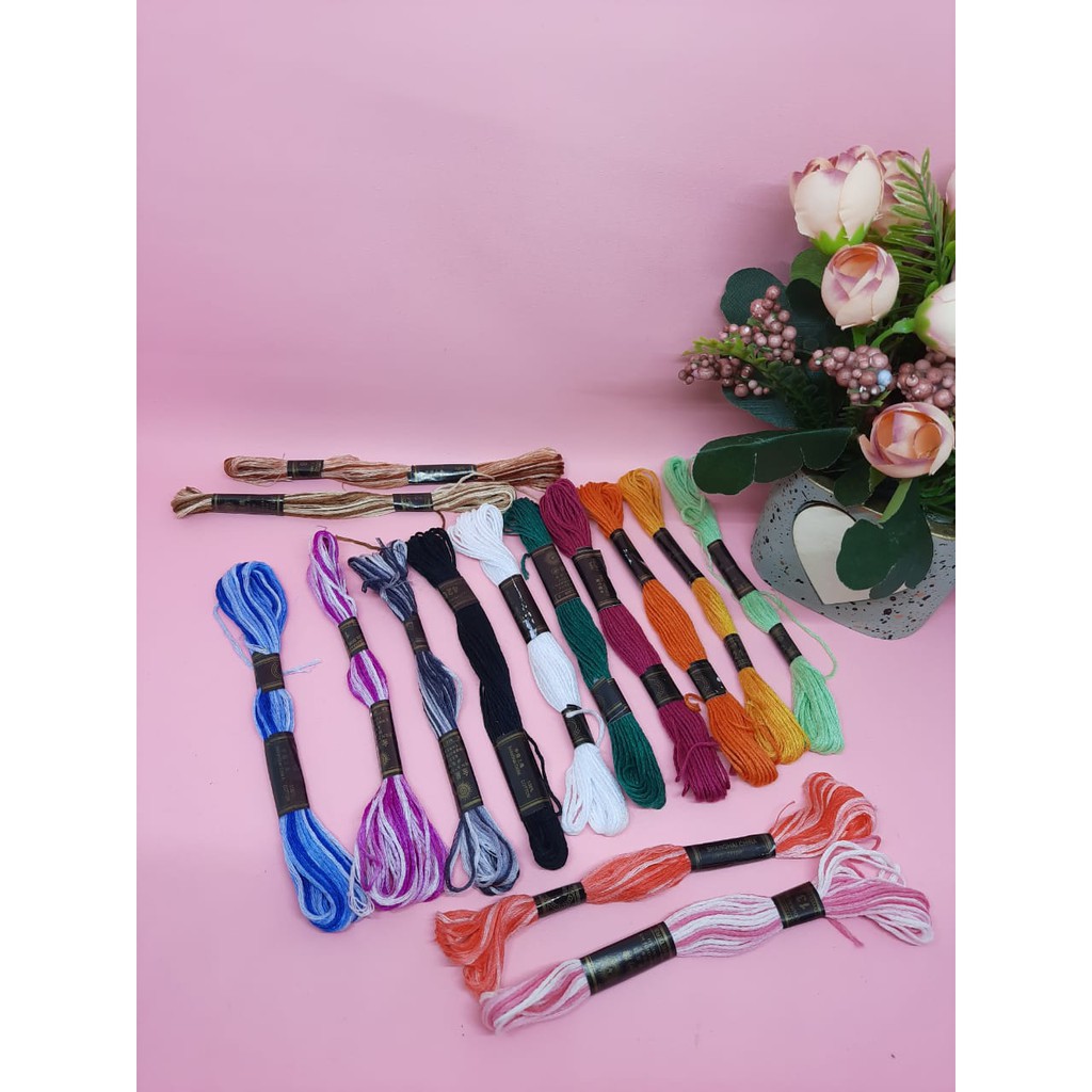 BENANG SULAM ROSE/ GOLDEN STAR GRADASI - SEMBUR - KOMBINASI - 2 WARNA