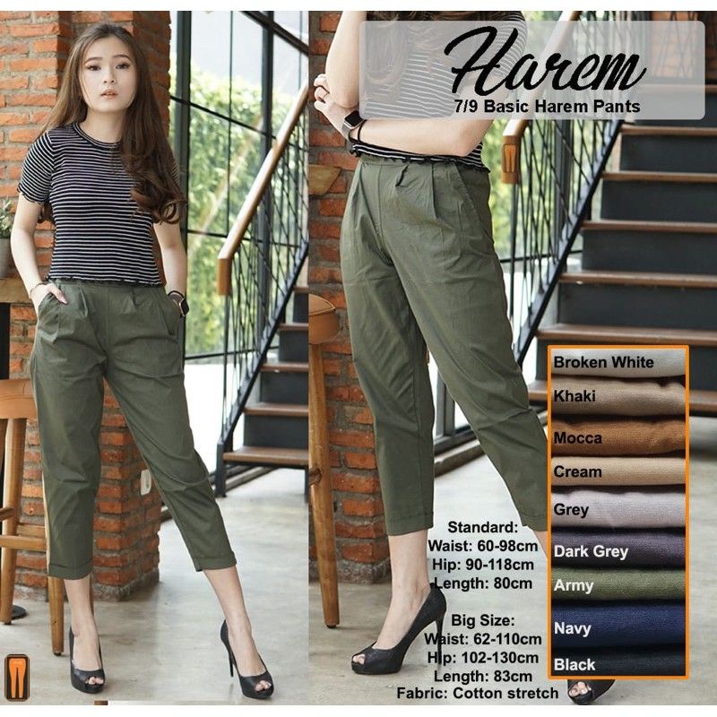 Celana Pendek wanita 7/9 cewek abg katun twill tebal