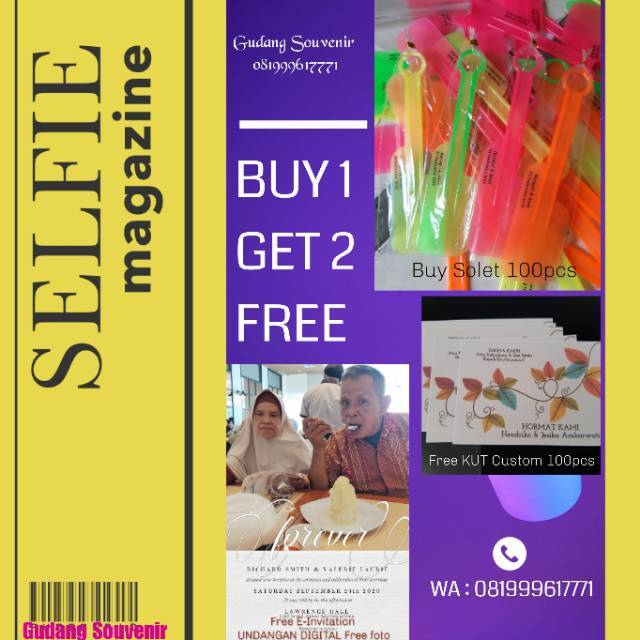 

Paket Souvenir Murah Solet pakai sablon nama+Kartu Ucapan Custom+E -Invitation