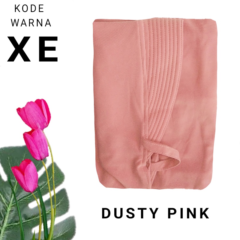 HIJAB MARYAM TALI DEWASA JERSEY PREMIUM 10 TAHUN KEATAS-JILBAB BERGO-ADEM DAN JAHITAN RAPI-KBSN- kode L-XE - DUSTY PINK