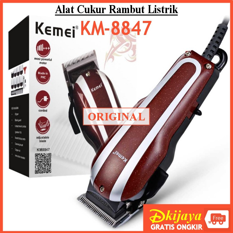 Kemei 8847 Original Mesin Alat Cukur Rambut Colok Listrik Hair Clipper Elektrik KM8847 KM-8847