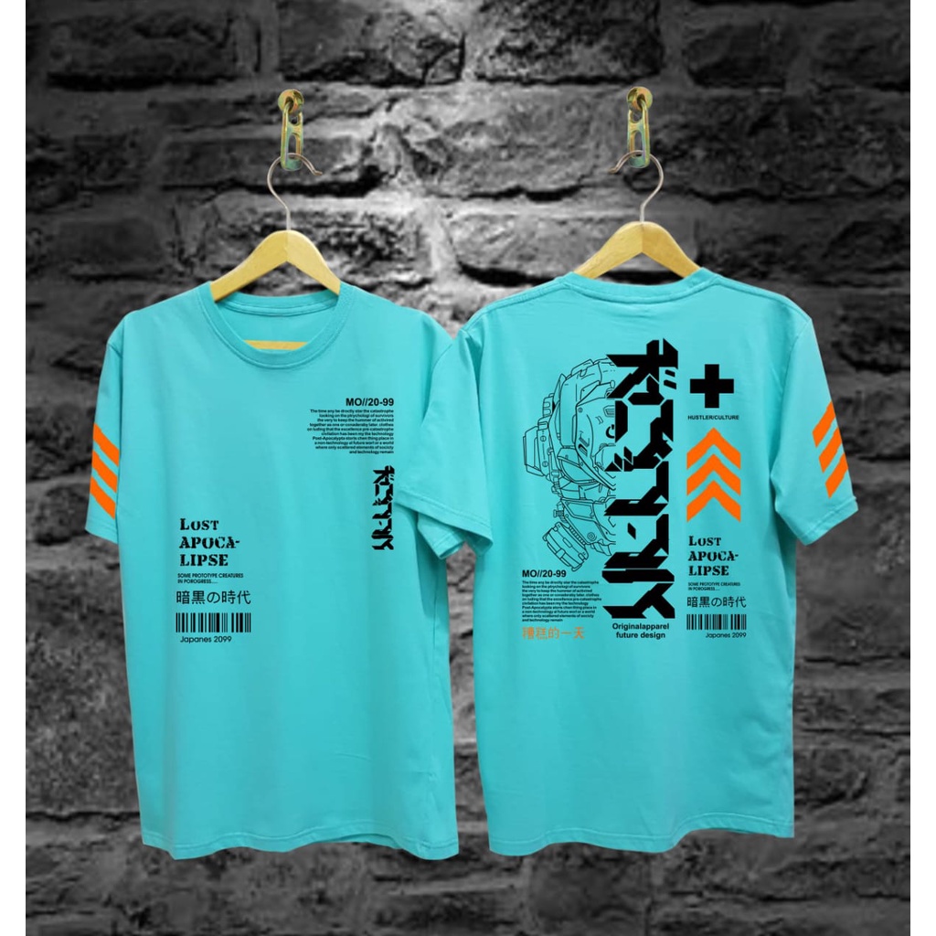 Kaos Tshirt Pria Terbaru Samurai Jepang Robot Warna Hitam Distro Lengan Panjang Motif Sablon Bergambar Keren