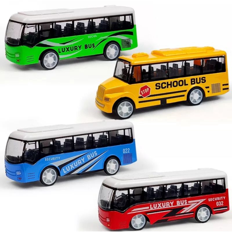 Diecast School Bus Miniatur Bus Pull Back Alloy Bis Sekolah