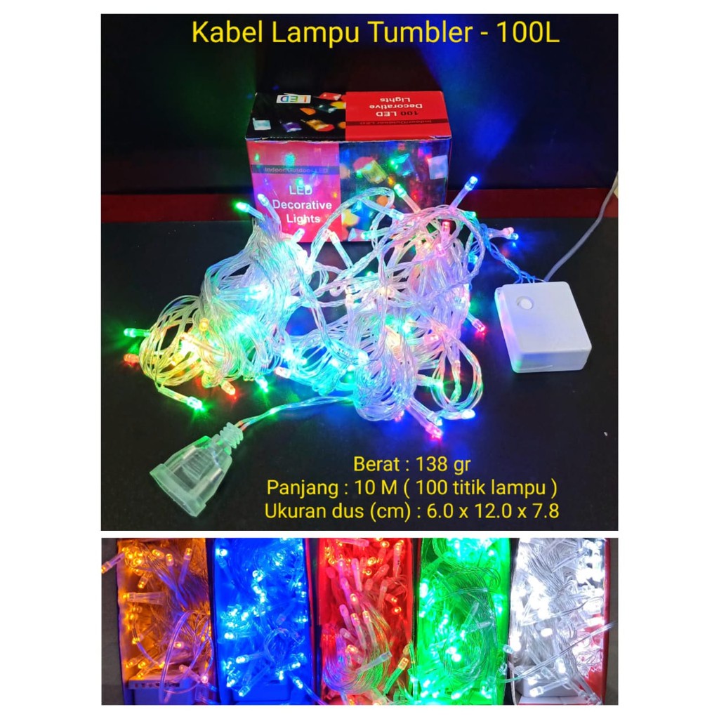 LAMPU LED POHON NATAL FANSTAR WARNA WARNI TUMBRL LAMPU 10 METER SAMBUNGAN rgb rainbow lampu hias dekorasi