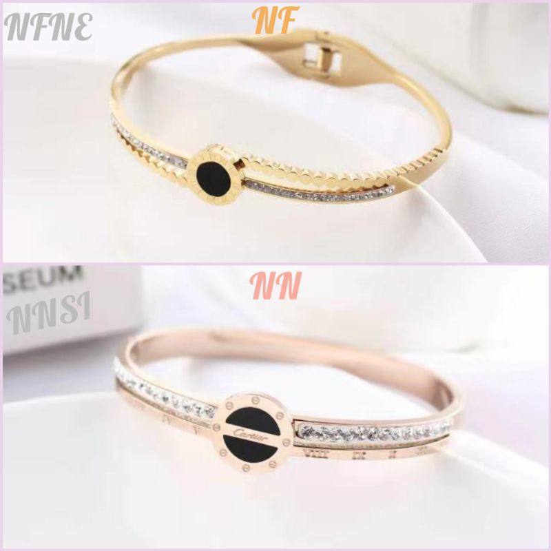 Gelang bangle korea titanium anti karat Uk 6cm rosegold GBT-01