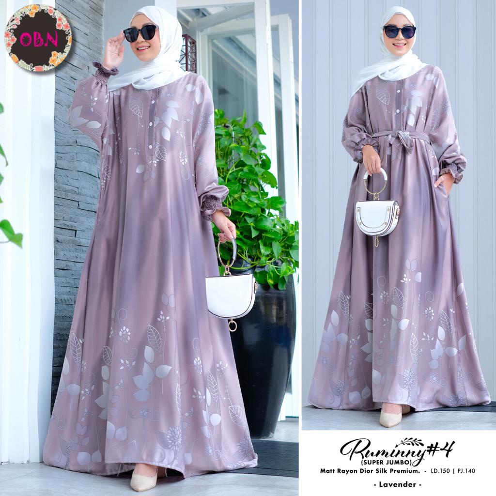 ruminny #4 maxi dres super jumbo ld 150 pakaian baju gamis dress maxy rayon motif big size bigsize b