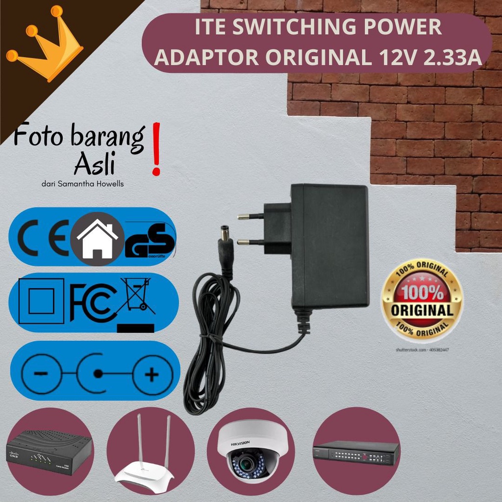 Charger Power Adaptor ITE ORI Switching 12V 2,3A power supply