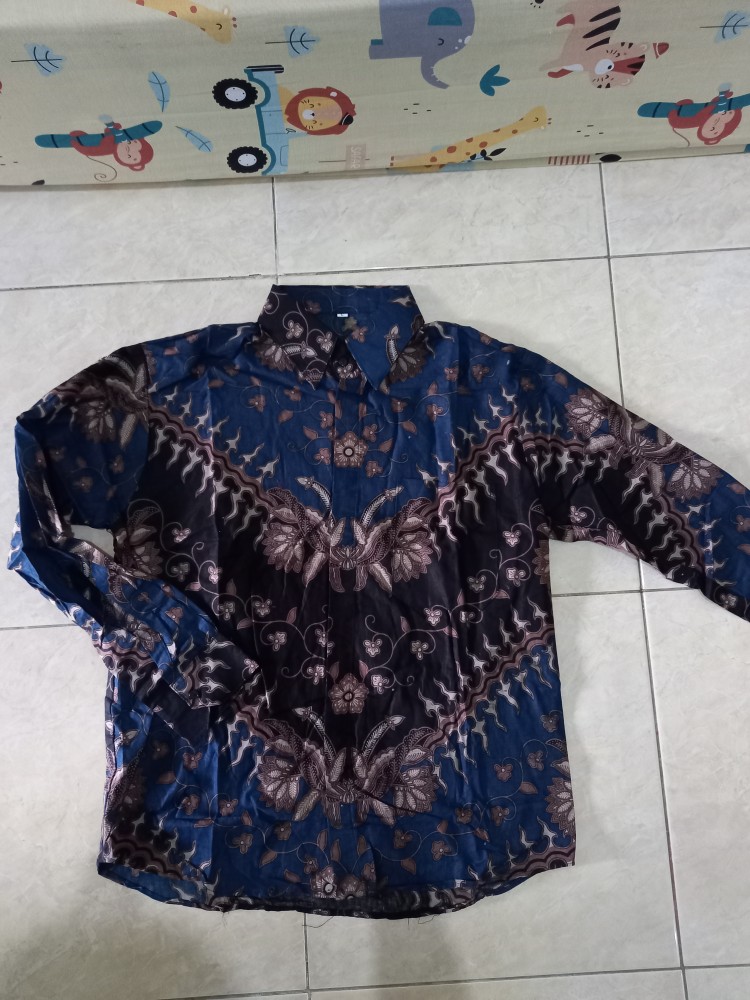 Batik Pria Size M L Xl Xxl  Bswart Batik Hrb026 Kenongo Hem Panjang Padi