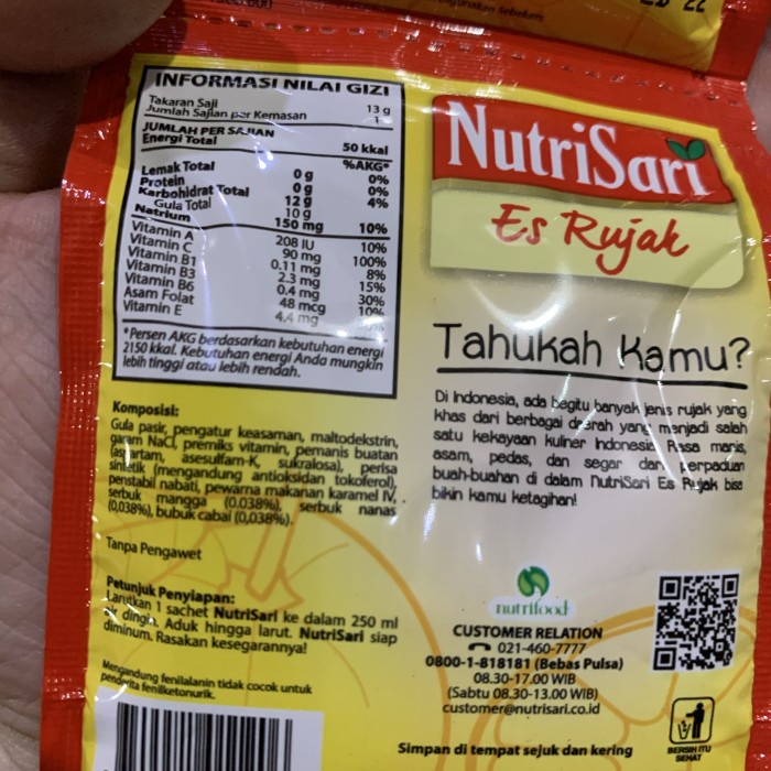 

Nutrisari Es Rujak 1 renceng isi 10 sachet