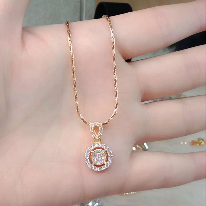 Kalung Titanium Wanita Anti Karat, Anti Alergi, Tahan Lama, Di Jamin REALPICT 100% Dan High Quality, Kalung Wanita Pecahan Berlian Gold