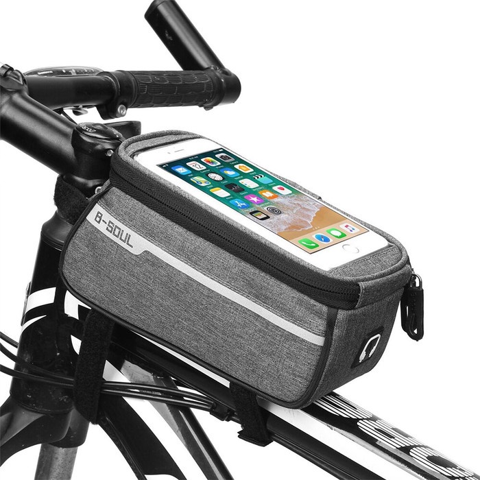 tas olahraga 2 in 1 Tas Sepeda MTB + Phone Holder Waterproof Bicycle Bag Universal - Biru (G7L9) tas