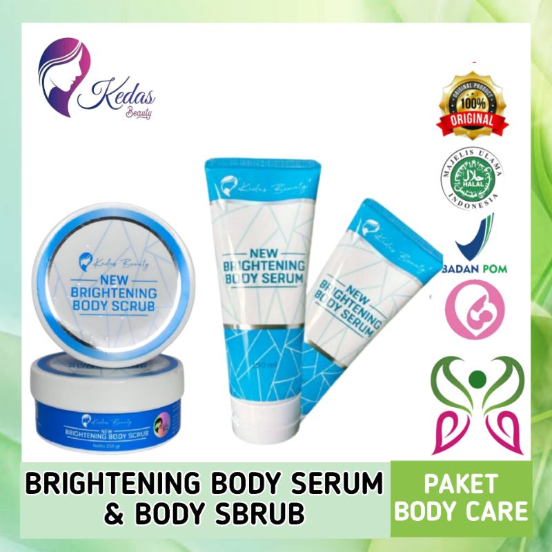 Kedas Beauty Sepaket Body Care ORI BPOM | Brightening Body Serum Body Scrub | Handbody Body Lotion |