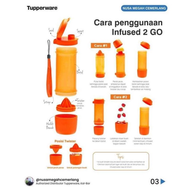 botol minum infused water tupperware