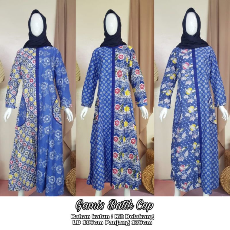 Gamis Batik Cap Matt katun Rit Allsize