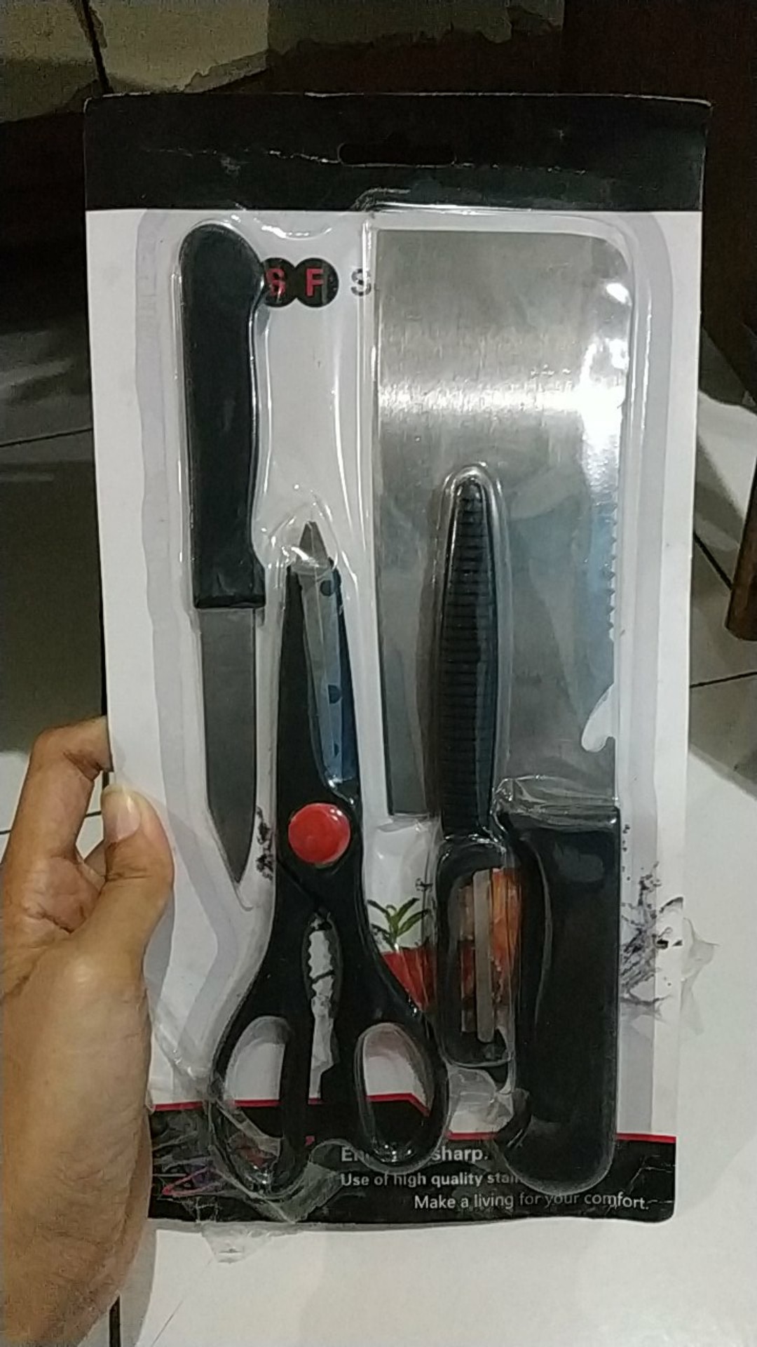 Pisau Dapur Set 4 Pcs / Pisau Elegan Tajam / Set Pisau Dapur Daging 4 Pcs Stainless Steel