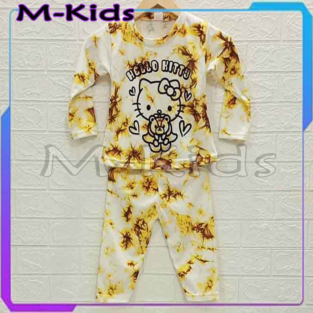 MKids88 - Baju Setelan / Baju Tidur Anak Perempuan Motif TieDye Gambar Hello Kitty