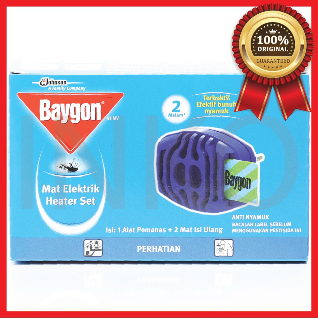 BAYGON MAT ELEKTRIK HEATER SET ALAT DAN 2 MAT ISI ULANG