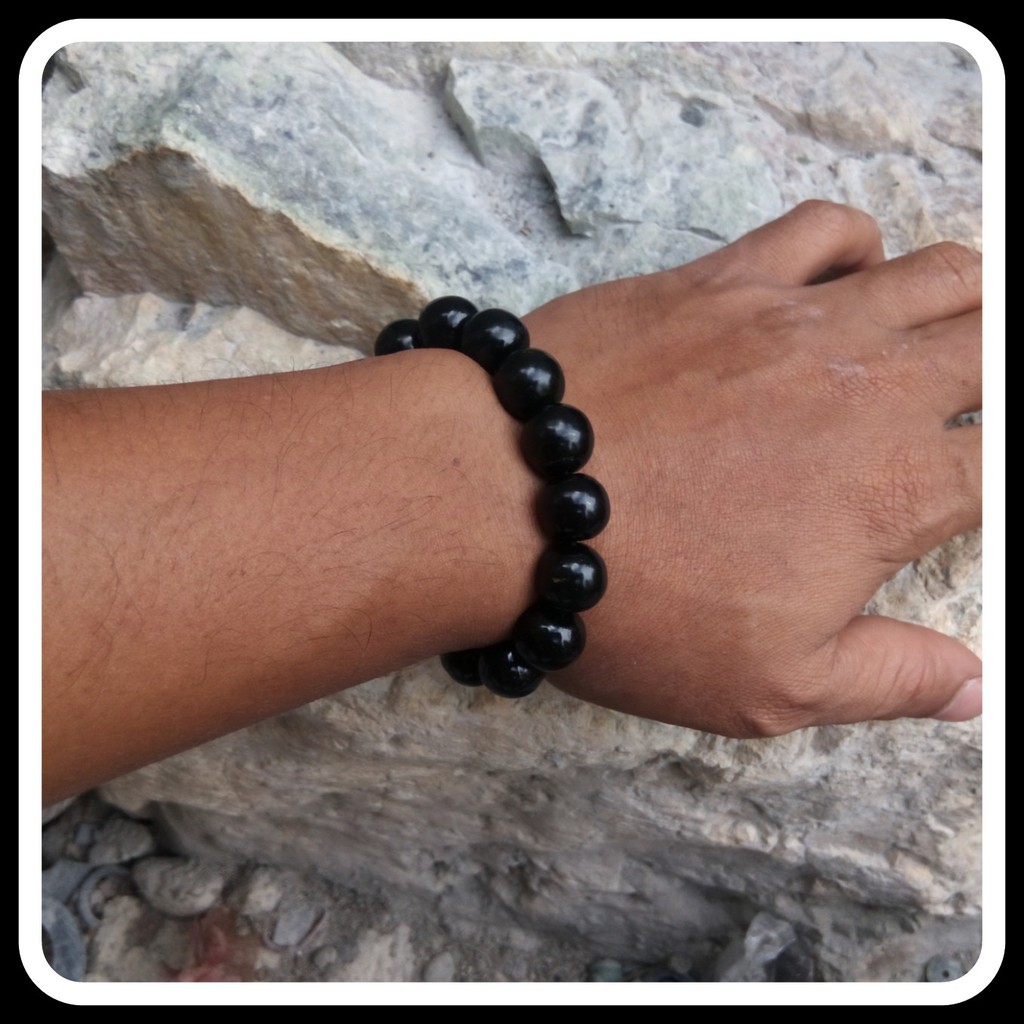 PROMO Gelang Giok Black Jade Aceh Natural Terapi Big Size