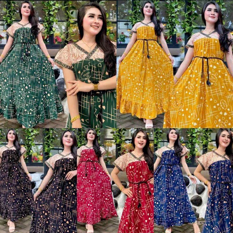 DASTER ARAB RENDA - DASTER CHANEL BAHAN RAYON - DASTER LONGDRESS MURAH