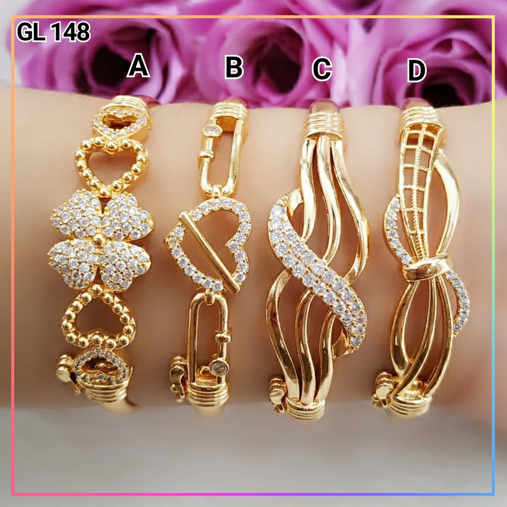 Gelang xuping gelang dewasa bangle/bangkok bunga full perhiasan gelang wanita lapis emas gold GL 148