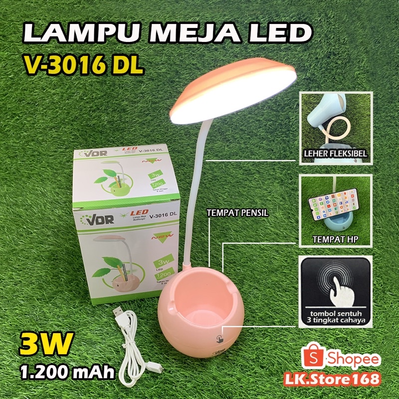 Lampu Meja Belajar LED VDR V-3016DL