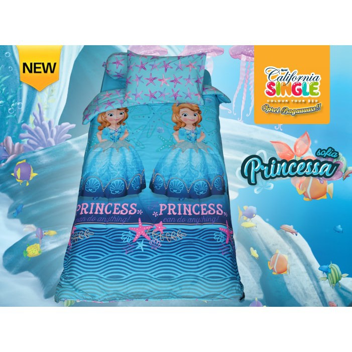 WW Bed Cover California 120 SOFIA PRINCESSA 120x200 Single Size 3 anak Bedcover