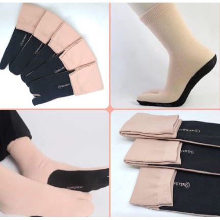 Kaos Kaki Cream | Kaos kaki wanita warna cream | Kaos kaki telapak Hitam Wanita Terlaris