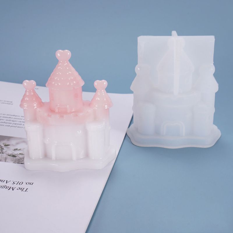 SIY  Resin Crystal Epoxy Mold Three-dimensional Castle House Fantasy Decoration Casting Silicone Mould DIY Crafts Making Tool