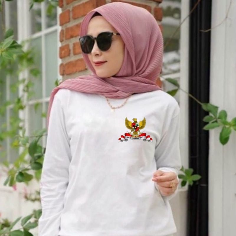 baju lengan panjang wanita edisi kemerdekaan garuda NKRI harga mati kaos unggulan