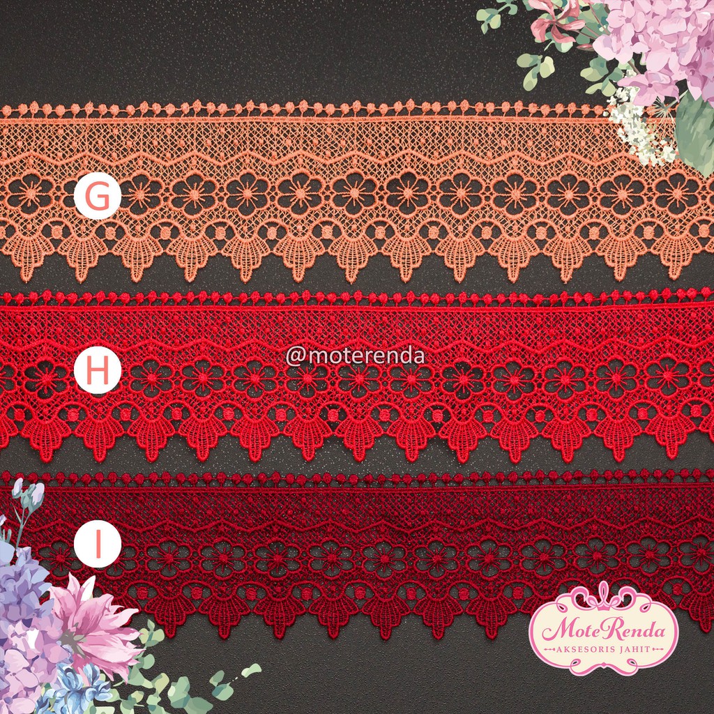 Renda giper/gyper, lebar 8cm (harga per 50cm) kode 5GVI80