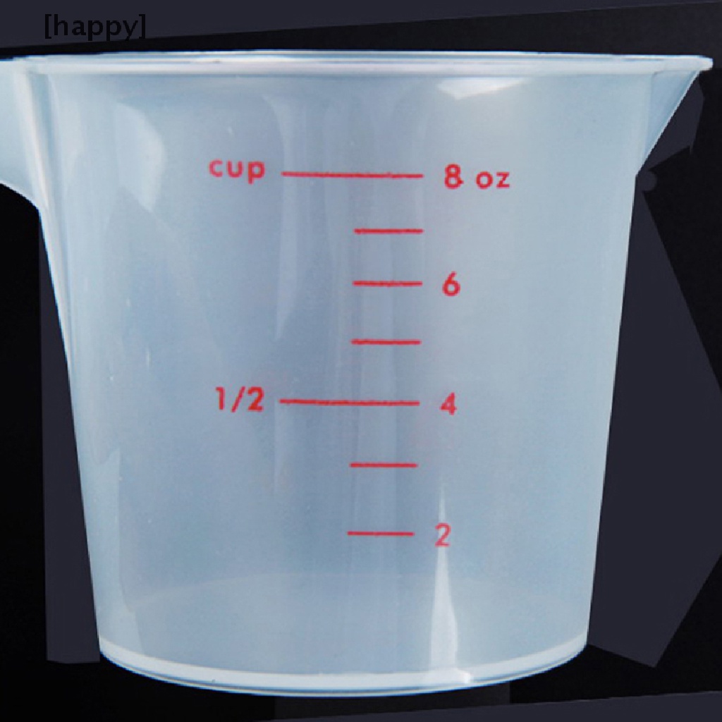 HA 250ml plastic clear measuring cup handle liquid pour spout home kitchen tools ID