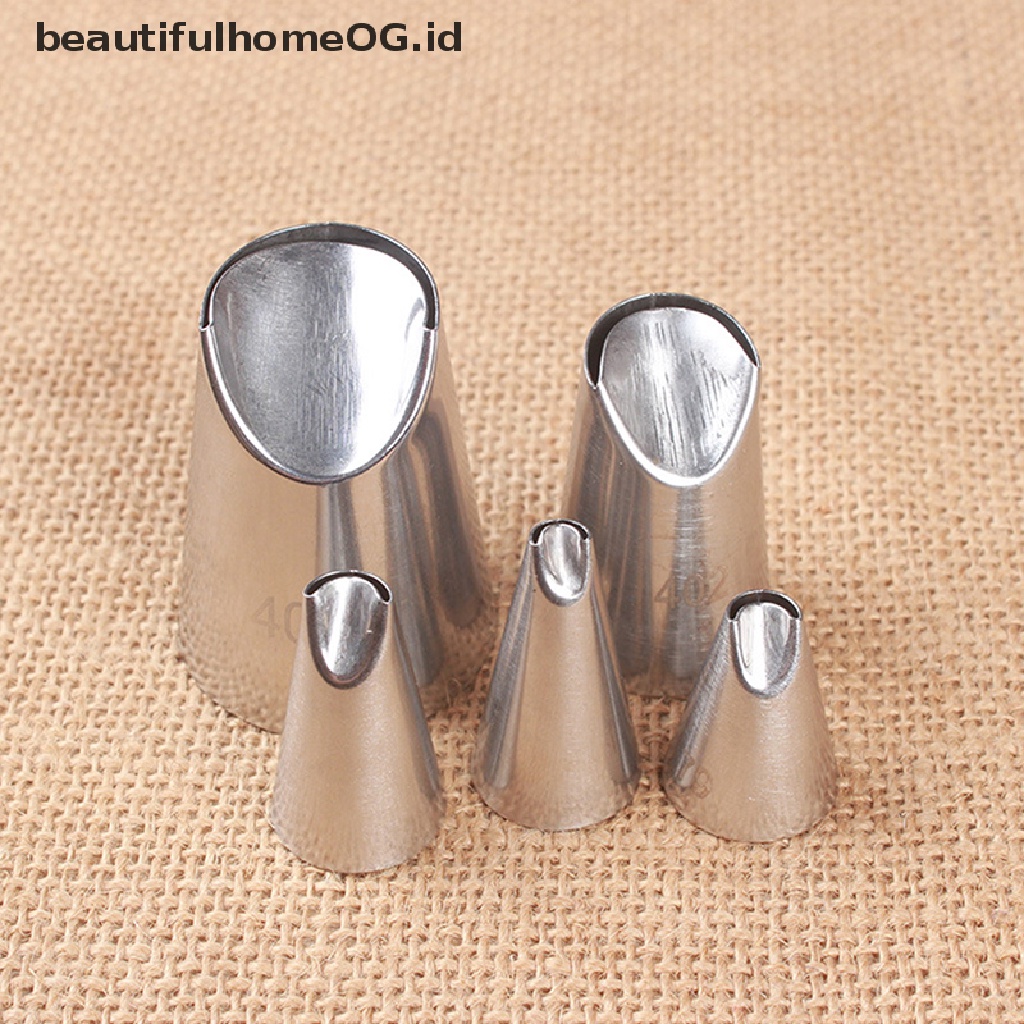 5pcs / Set Nozzle Icing Piping Desain Chrysanthemum Untuk Alat Dapur