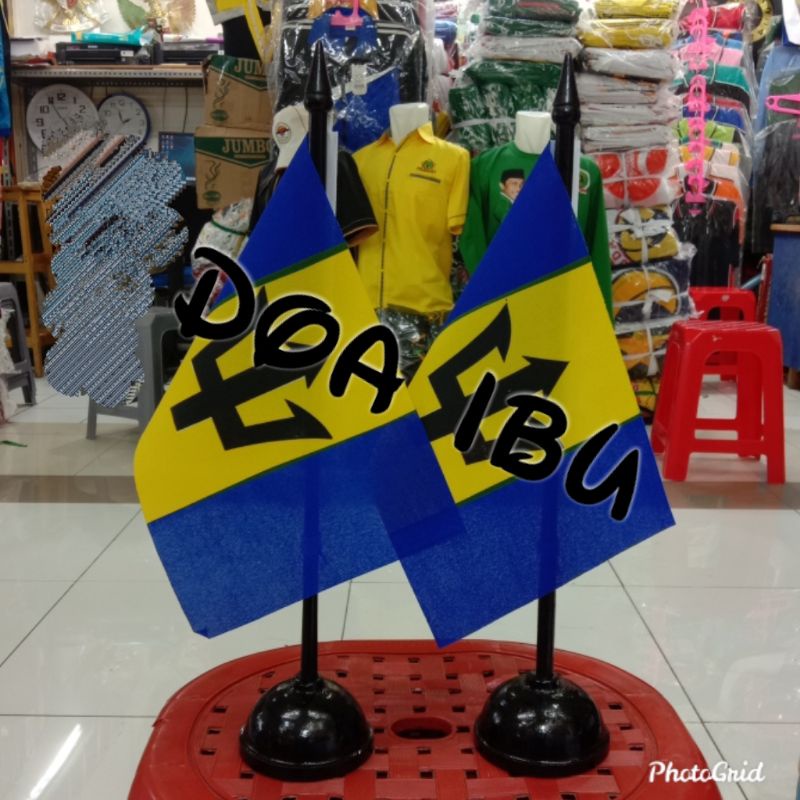 

best seller tiang kayu meja+bendera BARBADOS ready stock
