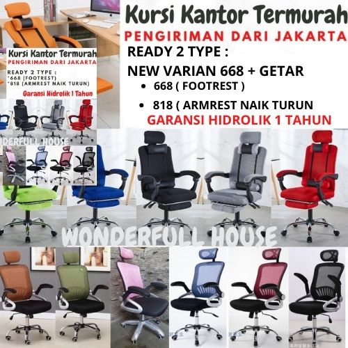 Kursi Kantor Hidrolik Kursi Kerja Kursi Gaming Kursi Pangkas Sandaran Kepala Headrest Plus Bantal