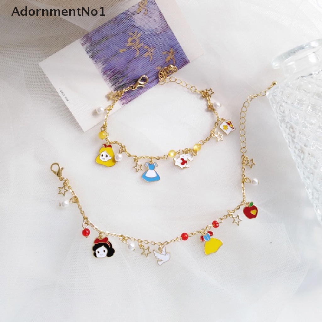 (AdornmentNo1) Gelang Bangle Handmade Dengan Liontin Kartun Princess Untuk Wanita