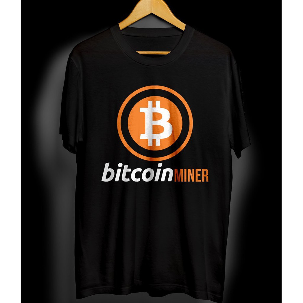 Kaos Bitcoin Miner Bitcoin 1 Hitam Katun Halus