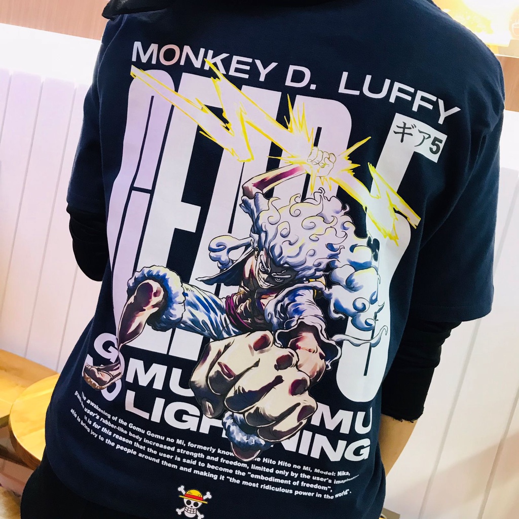 Tshirt Luffy Gear 5 Lightning Force Anime Manga One Pice