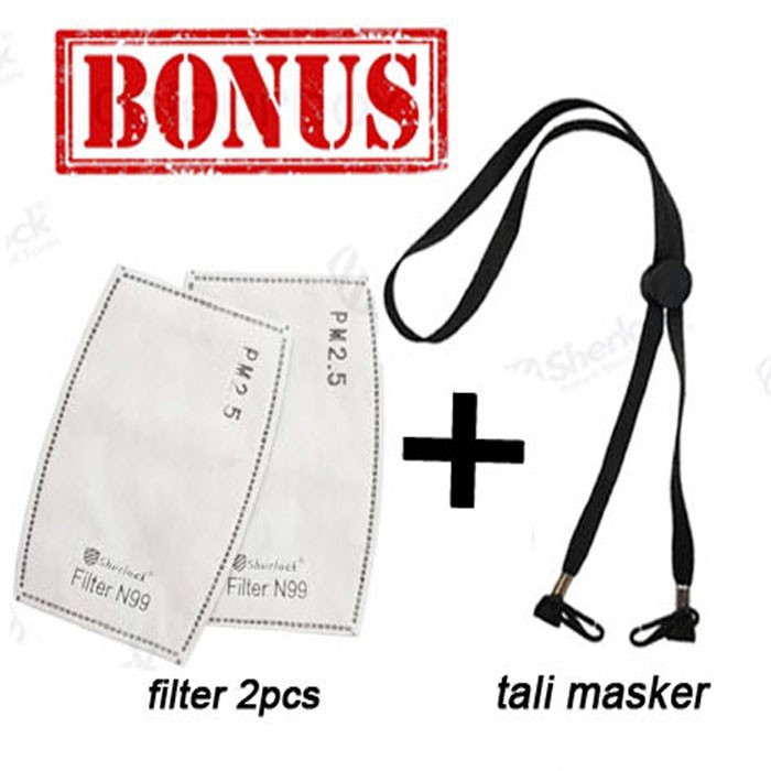 Masker N95 Carbon Filter 1 Katup + Tali Hijab + Filter Carbon